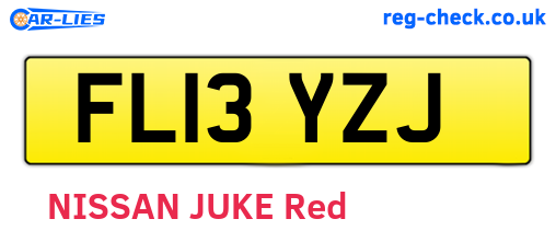 FL13YZJ are the vehicle registration plates.