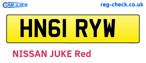 HN61RYW are the vehicle registration plates.