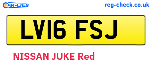 LV16FSJ are the vehicle registration plates.