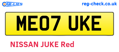 ME07UKE are the vehicle registration plates.