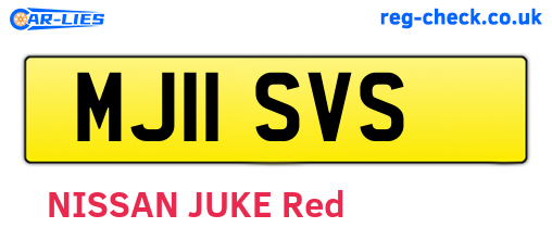 MJ11SVS are the vehicle registration plates.