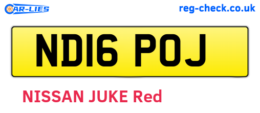 ND16POJ are the vehicle registration plates.