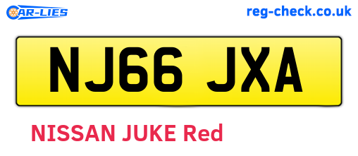 NJ66JXA are the vehicle registration plates.
