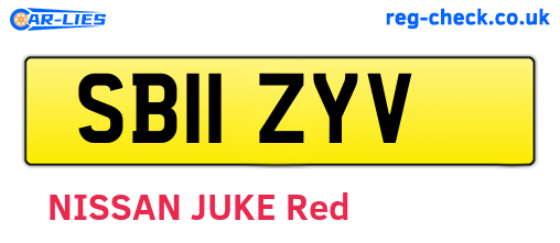 SB11ZYV are the vehicle registration plates.