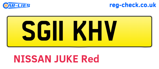 SG11KHV are the vehicle registration plates.