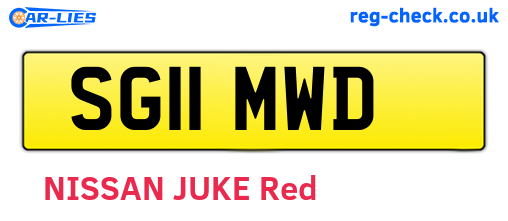 SG11MWD are the vehicle registration plates.