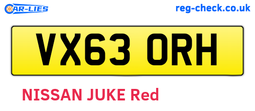 VX63ORH are the vehicle registration plates.
