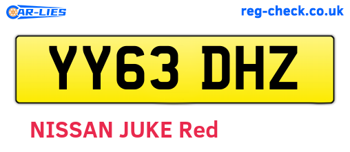 YY63DHZ are the vehicle registration plates.
