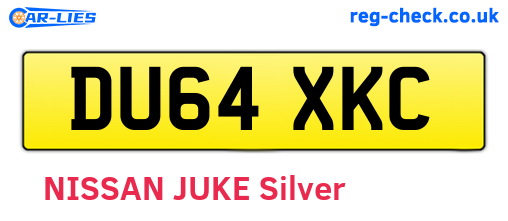 DU64XKC are the vehicle registration plates.