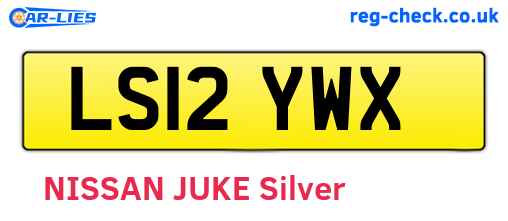 LS12YWX are the vehicle registration plates.