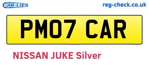 PM07CAR are the vehicle registration plates.