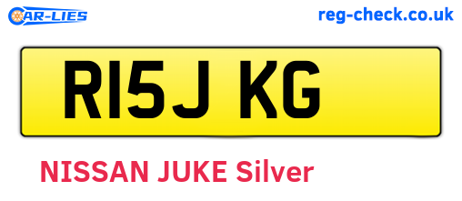 R15JKG are the vehicle registration plates.