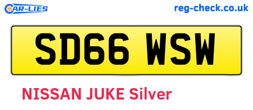 SD66WSW are the vehicle registration plates.