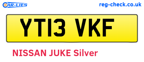 YT13VKF are the vehicle registration plates.