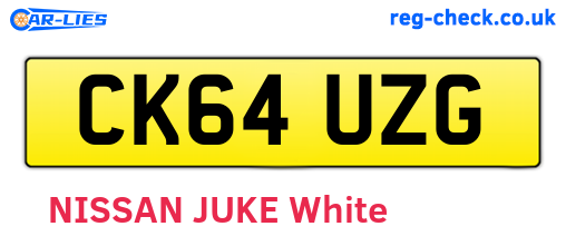 CK64UZG are the vehicle registration plates.