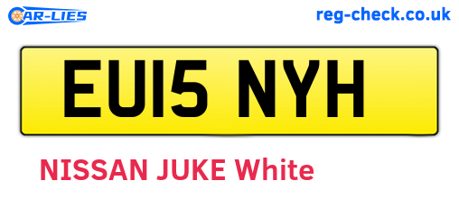 EU15NYH are the vehicle registration plates.