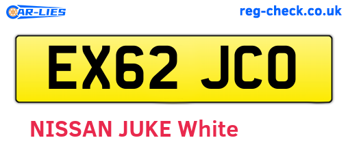 EX62JCO are the vehicle registration plates.