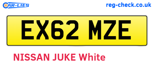 EX62MZE are the vehicle registration plates.