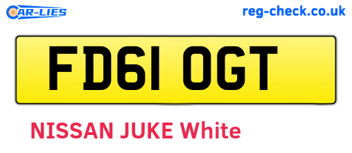 FD61OGT are the vehicle registration plates.