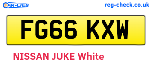 FG66KXW are the vehicle registration plates.