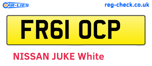 FR61OCP are the vehicle registration plates.