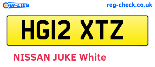 HG12XTZ are the vehicle registration plates.
