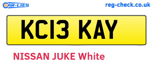KC13KAY are the vehicle registration plates.