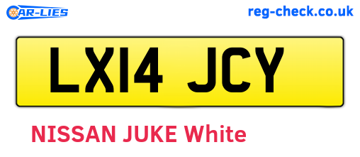 LX14JCY are the vehicle registration plates.