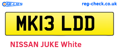 MK13LDD are the vehicle registration plates.
