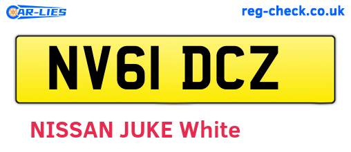 NV61DCZ are the vehicle registration plates.