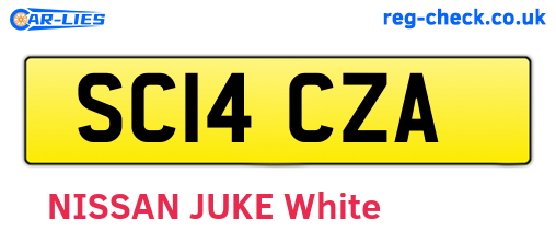 SC14CZA are the vehicle registration plates.