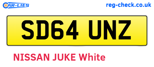 SD64UNZ are the vehicle registration plates.