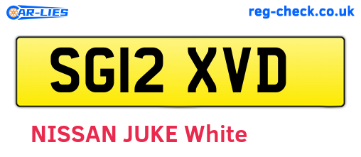 SG12XVD are the vehicle registration plates.