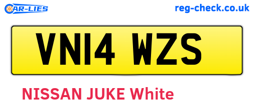 VN14WZS are the vehicle registration plates.