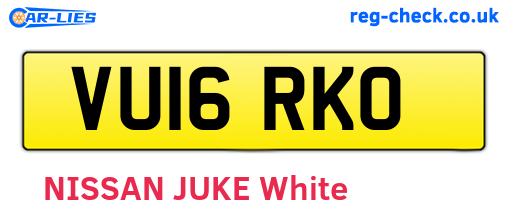 VU16RKO are the vehicle registration plates.