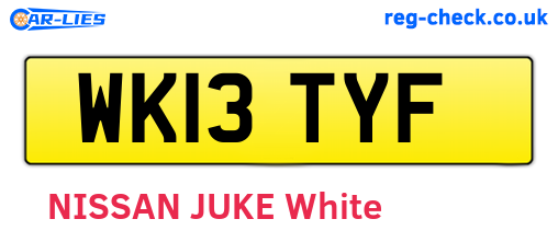 WK13TYF are the vehicle registration plates.