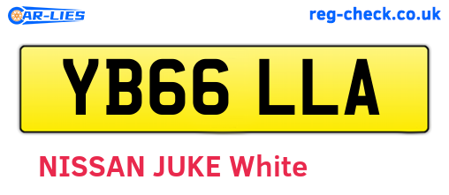 YB66LLA are the vehicle registration plates.