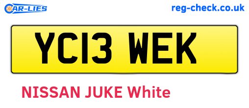 YC13WEK are the vehicle registration plates.