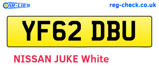 YF62DBU are the vehicle registration plates.