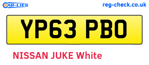 YP63PBO are the vehicle registration plates.