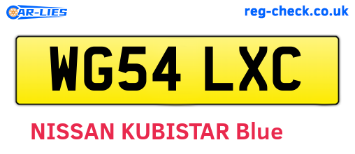 WG54LXC are the vehicle registration plates.