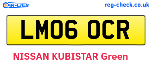 LM06OCR are the vehicle registration plates.