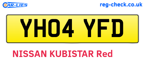 YH04YFD are the vehicle registration plates.