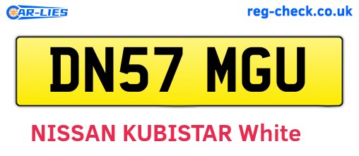 DN57MGU are the vehicle registration plates.