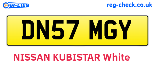 DN57MGY are the vehicle registration plates.