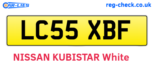 LC55XBF are the vehicle registration plates.