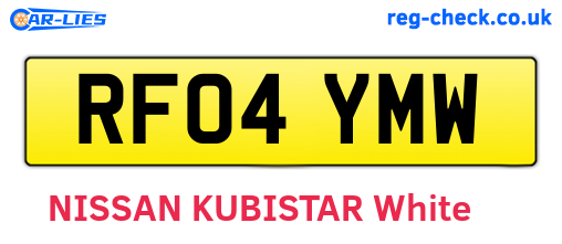 RF04YMW are the vehicle registration plates.