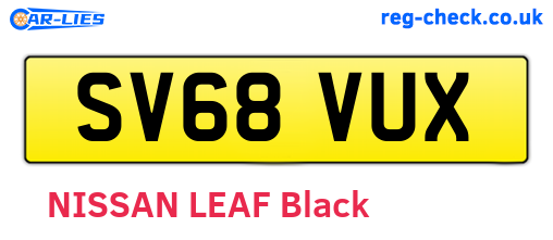 SV68VUX are the vehicle registration plates.