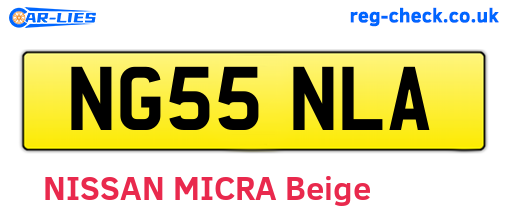 NG55NLA are the vehicle registration plates.