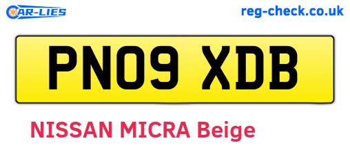 PN09XDB are the vehicle registration plates.